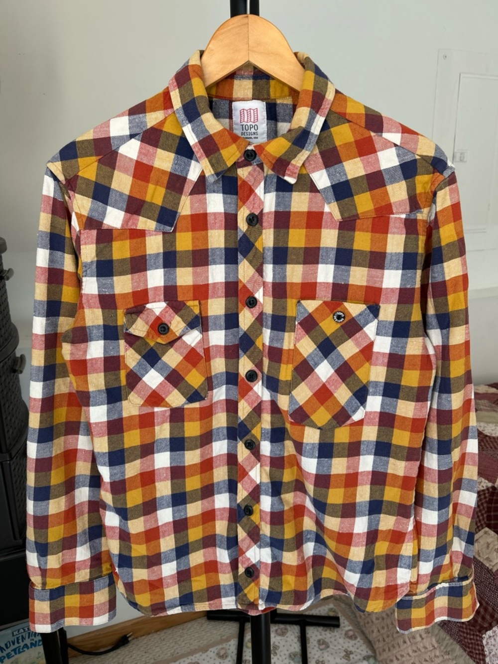 Topo Designs Plaid Flannel Button Down Shirt